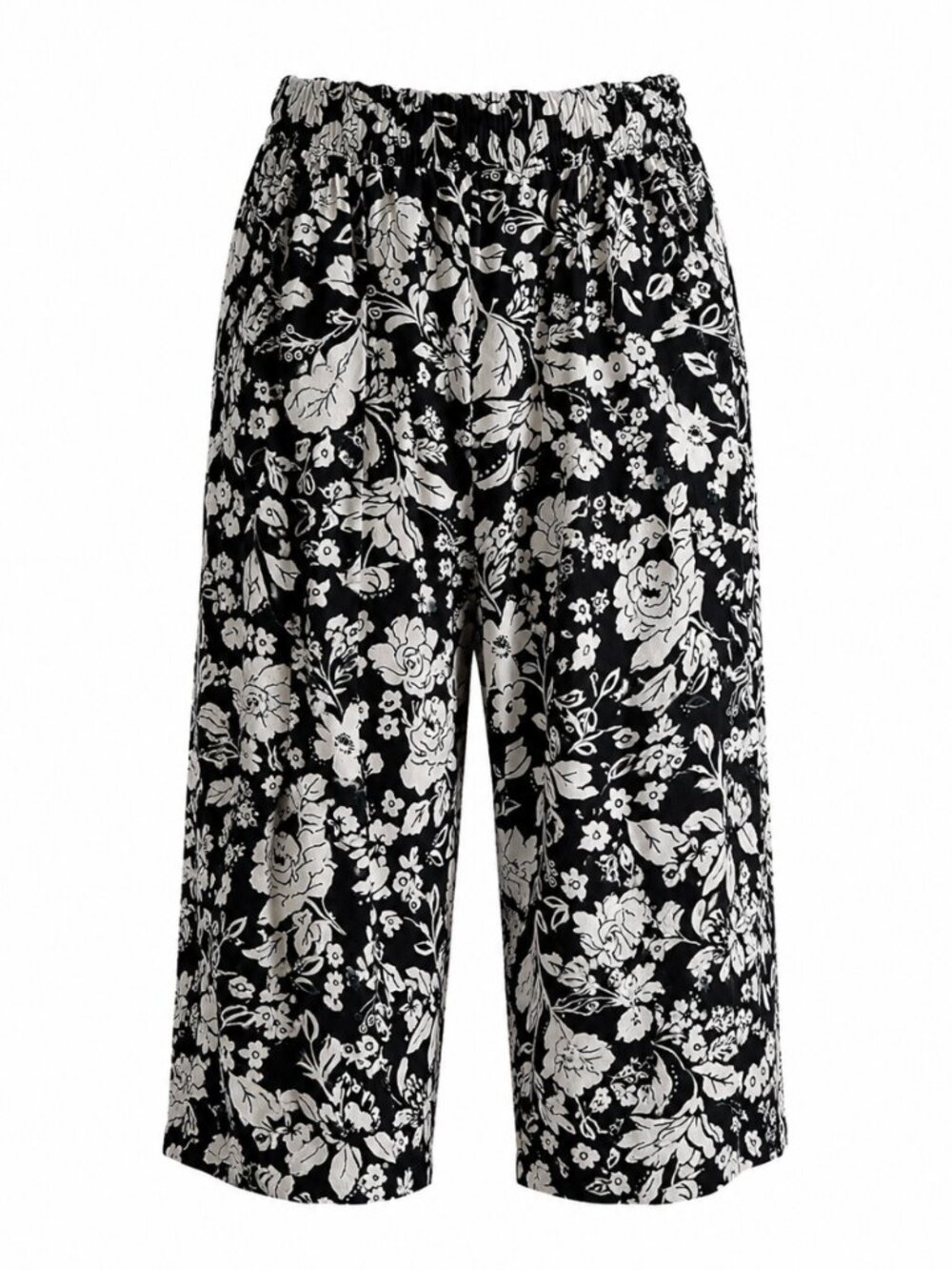💖 2/40 Croft & Barrow Black White Floral Wide Leg Pants Size 3X Plus